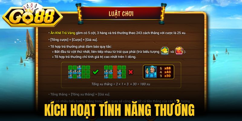 Kích hoạt tính năng thưởng 