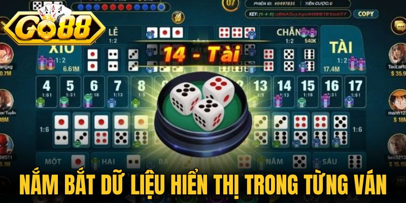 Tài Xỉu Go88 - Trải Nghiệm Phong Cách Giải Trí Hiện Đại 3 Nắm bắt dữ liệu hiển thị trong từng ván